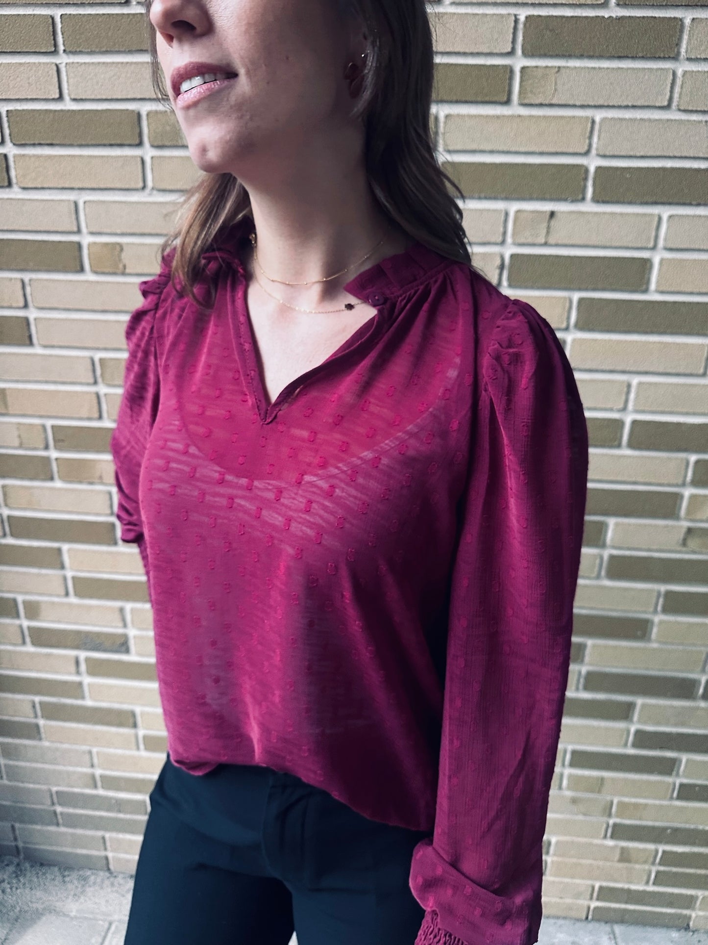 Blouse rood Fleurie